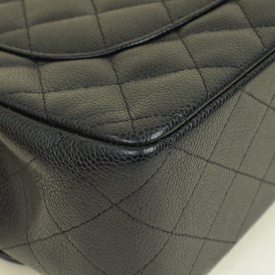 Chanel Black CC Classic Double Flap Jumbo Bag