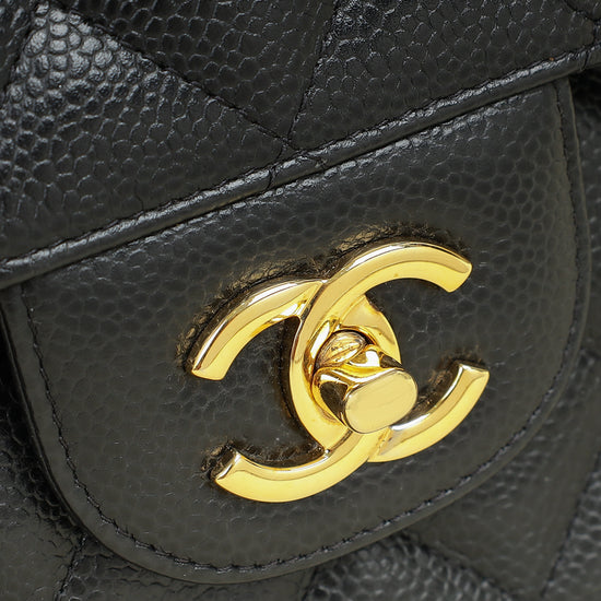 Chanel Black CC Classic Double Flap Jumbo Bag
