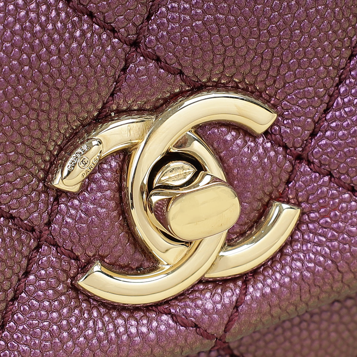 Chanel Metallic Violet CC Coco Handle Mini Bag