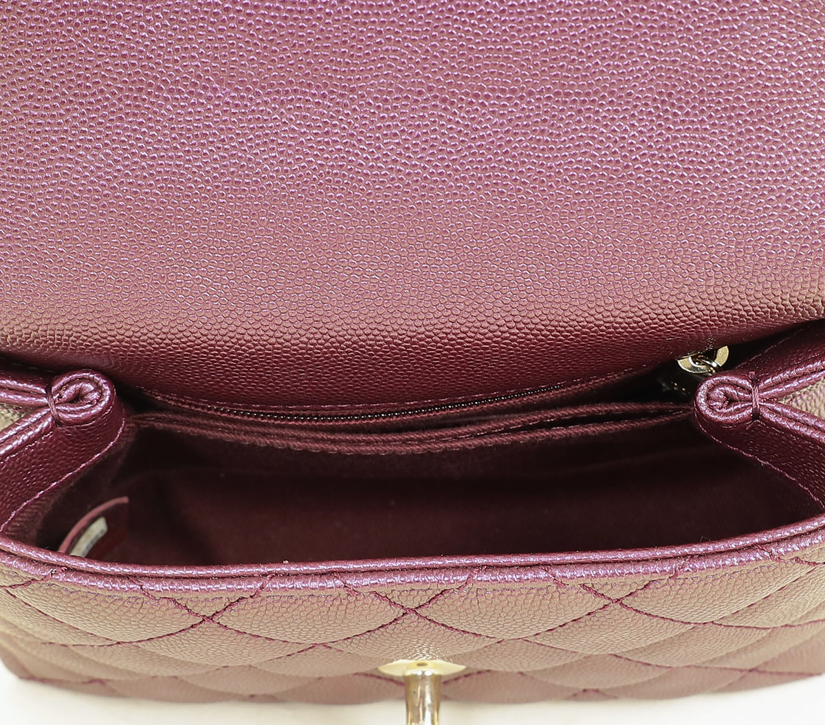 Chanel Metallic Violet CC Coco Handle Mini Bag