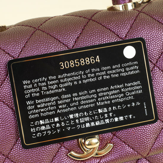 Chanel Metallic Violet CC Coco Handle Mini Bag