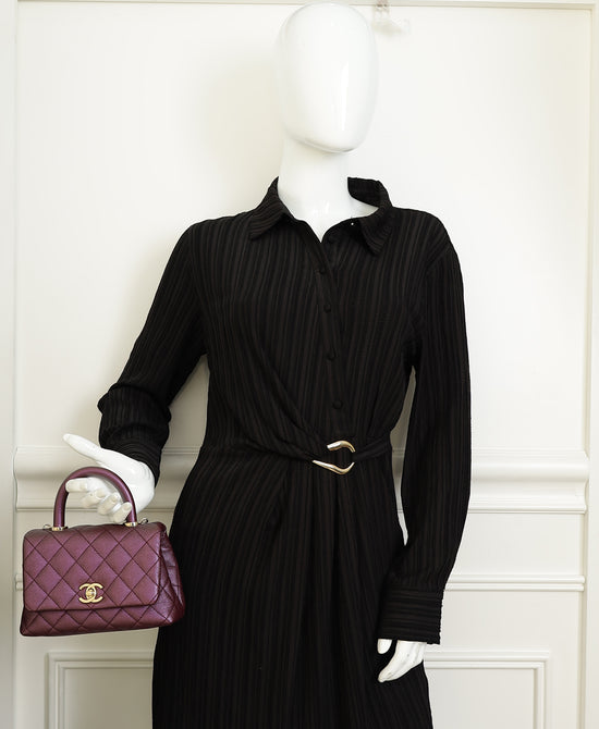 Chanel Metallic Violet CC Coco Handle Mini Bag