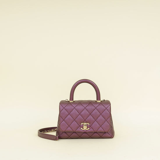 Chanel Metallic Violet CC Coco Handle Mini Bag