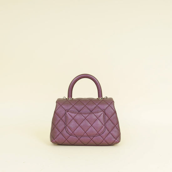 Chanel Metallic Violet CC Coco Handle Mini Bag