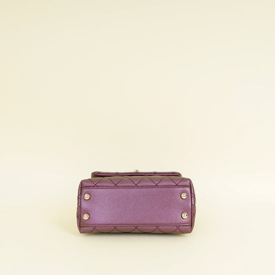 Chanel Metallic Violet CC Coco Handle Mini Bag