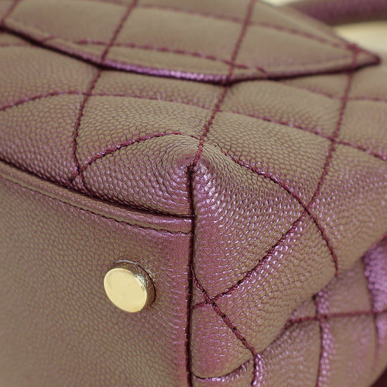 Chanel Metallic Violet CC Coco Handle Mini Bag