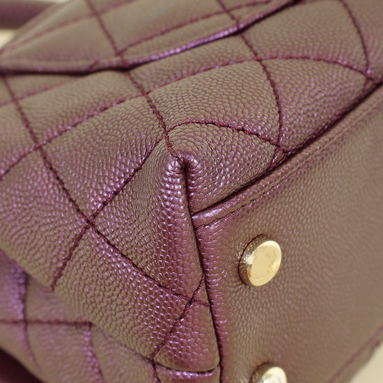 Chanel Metallic Violet CC Coco Handle Mini Bag