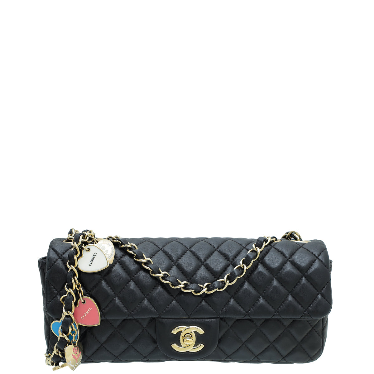 Chanel Black CC East West Valentine Flap Bag