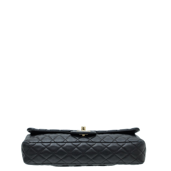 Chanel Black CC East West Valentine Flap Bag