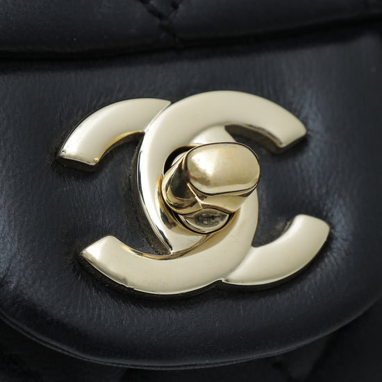 Chanel Black CC East West Valentine Flap Bag