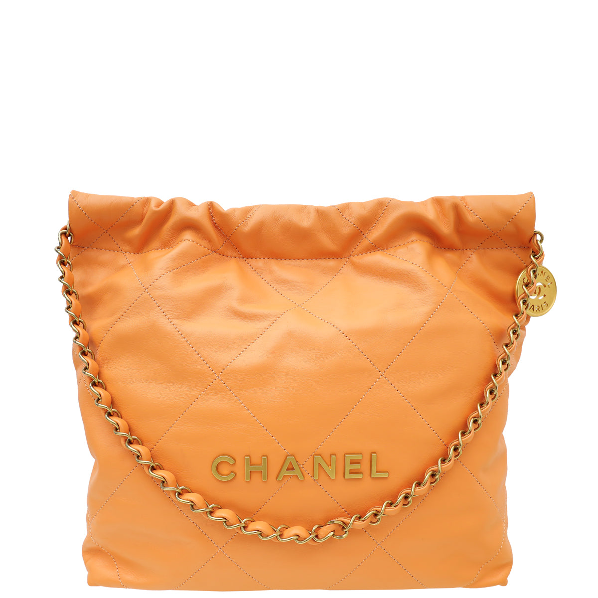 Chanel Coral Apricot 22 Shiny Small Hobo Bag-Chanel-THE CLOSET