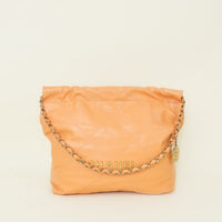 Chanel Coral Apricot 22 Shiny Small Hobo Bag