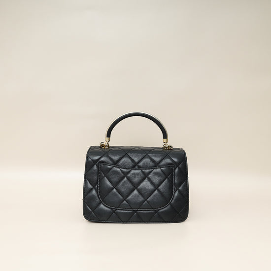 Chanel Black CC Top Handle Envelope Flap Bag