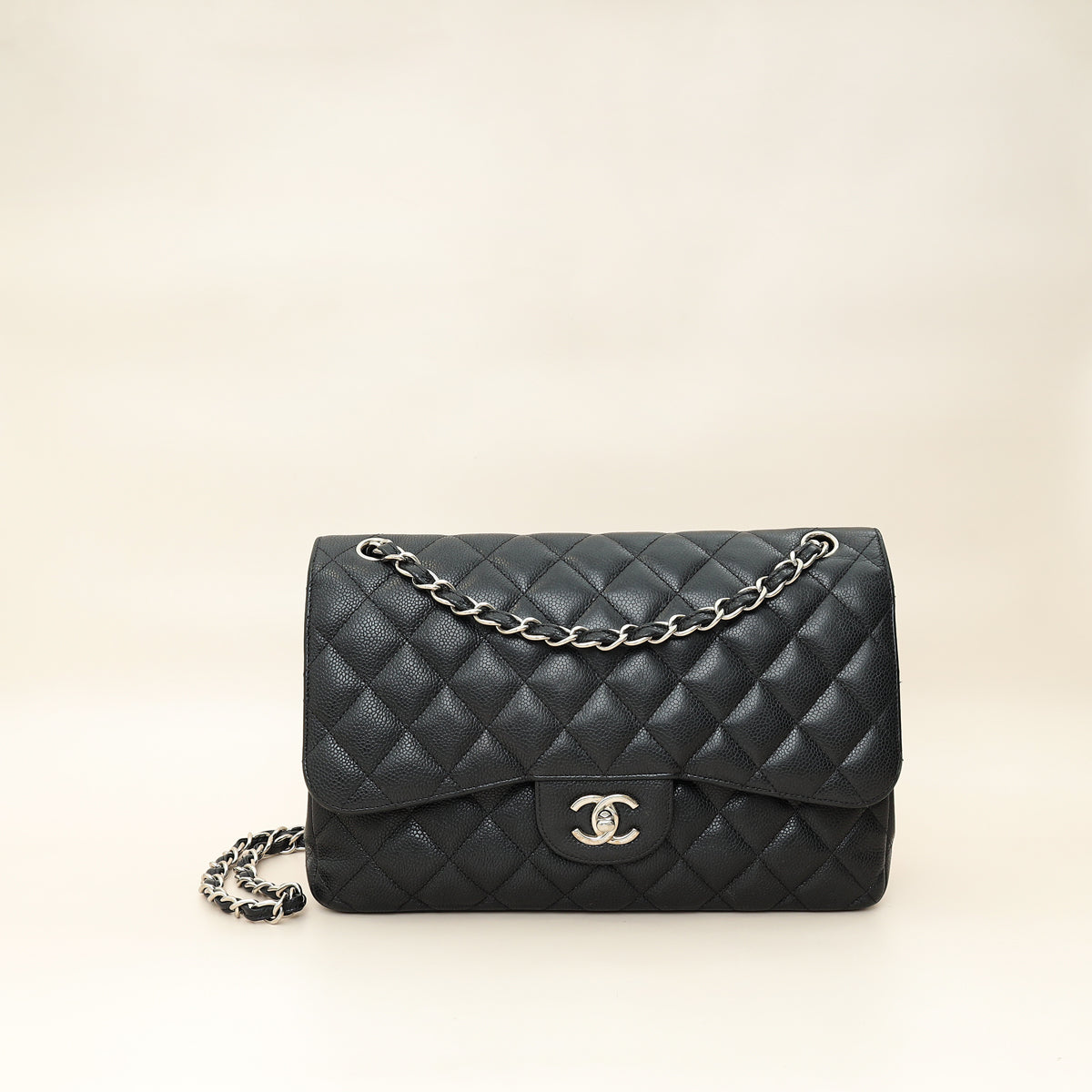 Chanel Black CC Classic Double Flap Jumbo Bag-Chanel-THE CLOSET