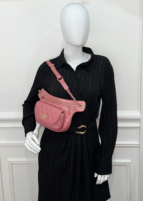 Chanel  Metallic Rose CC Waist Bag