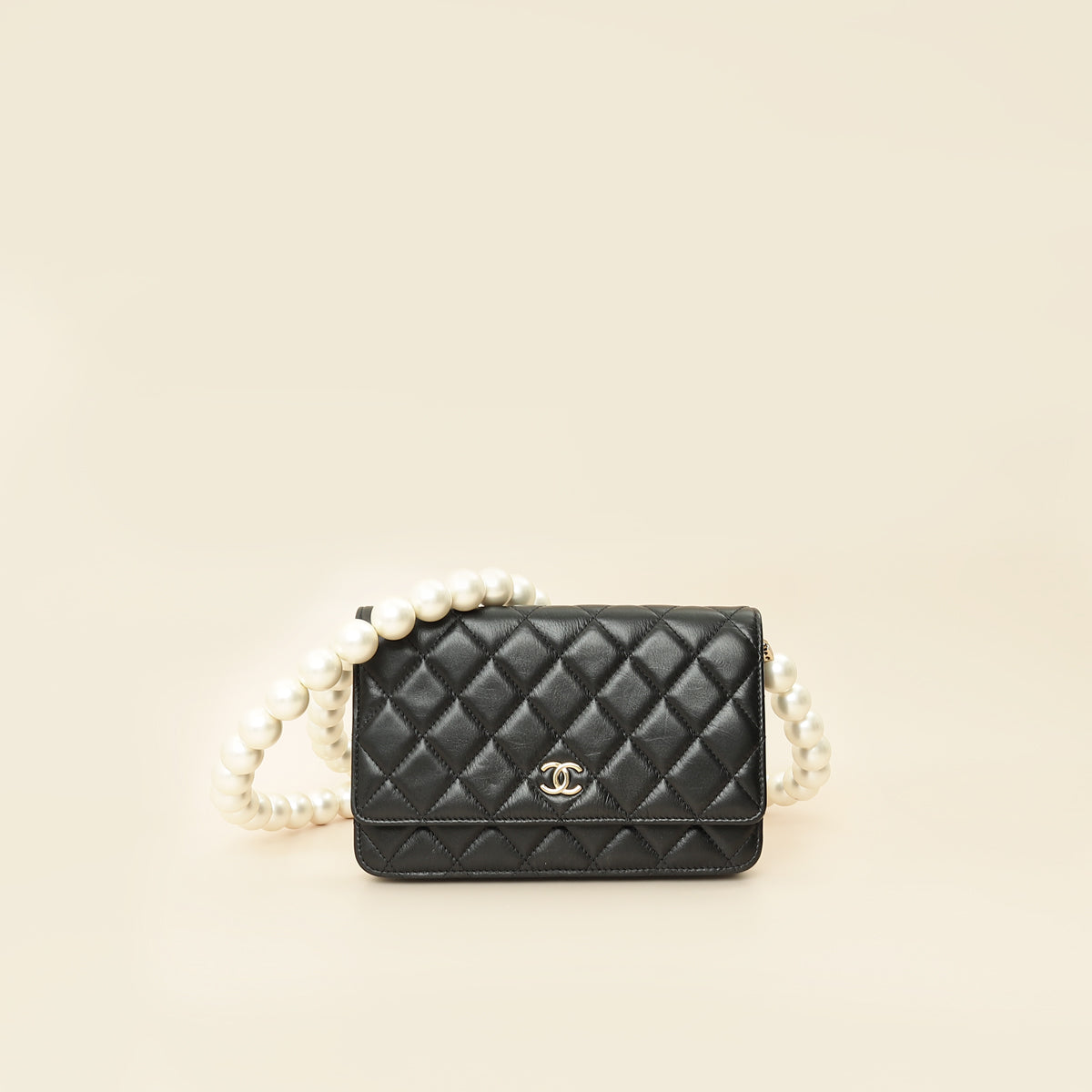 Chanel Black Maxi Pearls Wallet on Chain-Chanel-THE CLOSET