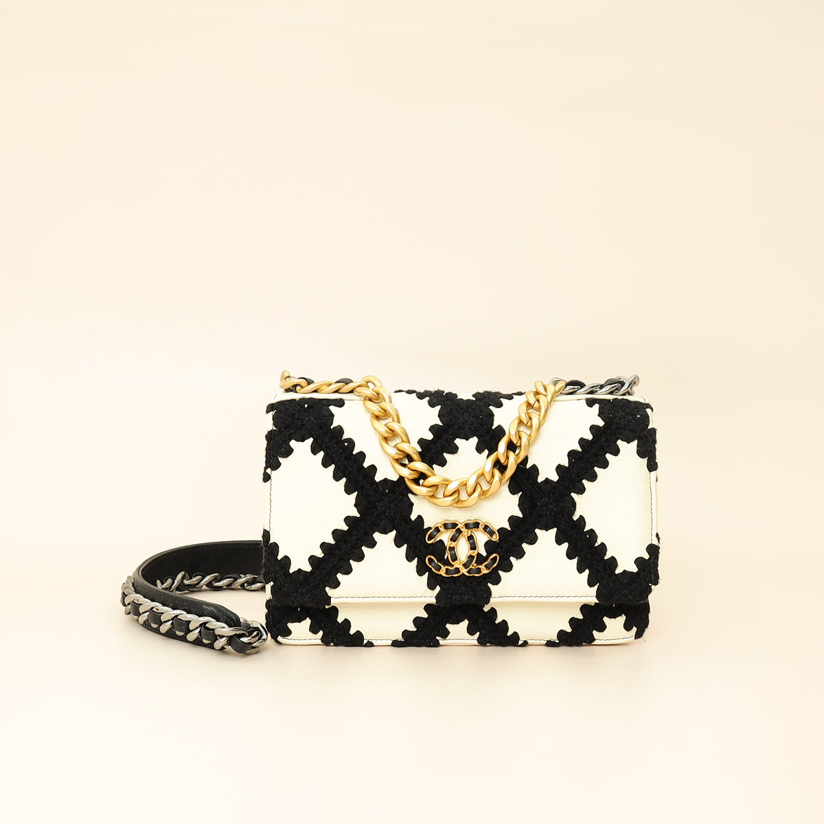 Chanel Bicolor Crochet Chanel 19 Wallet on Chain-Chanel-THE CLOSET
