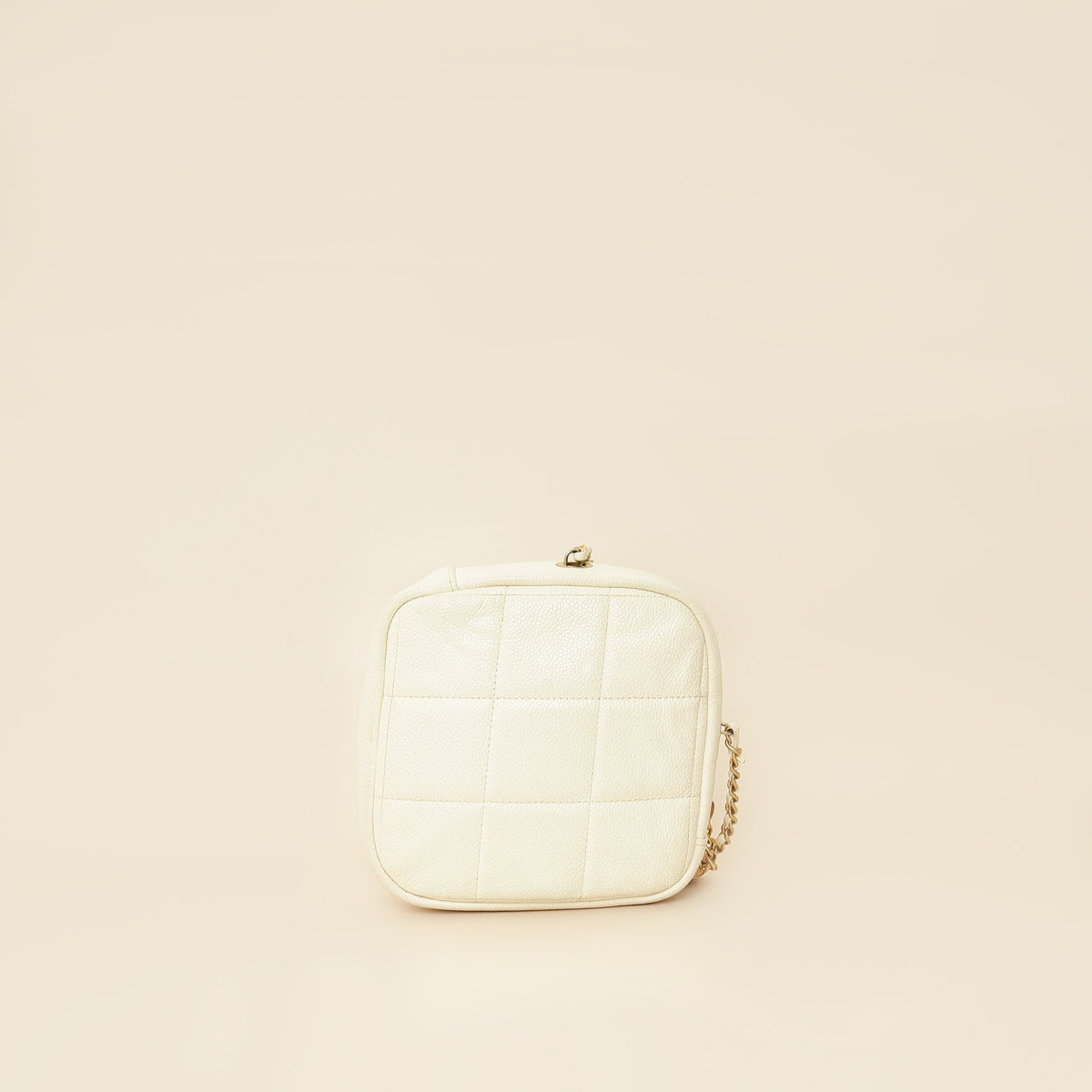 Chanel White CC Diamond Clutch W/ Chain-Chanel-THE CLOSET