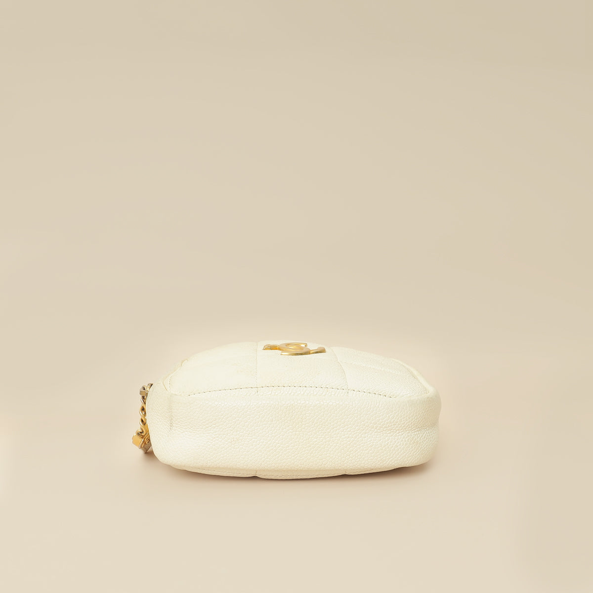 Chanel White CC Diamond Clutch W/ Chain-Chanel-THE CLOSET
