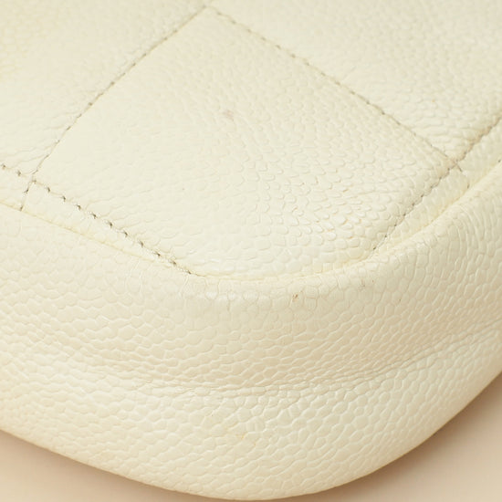 Chanel White CC Diamond Clutch W/ Chain-Chanel-THE CLOSET