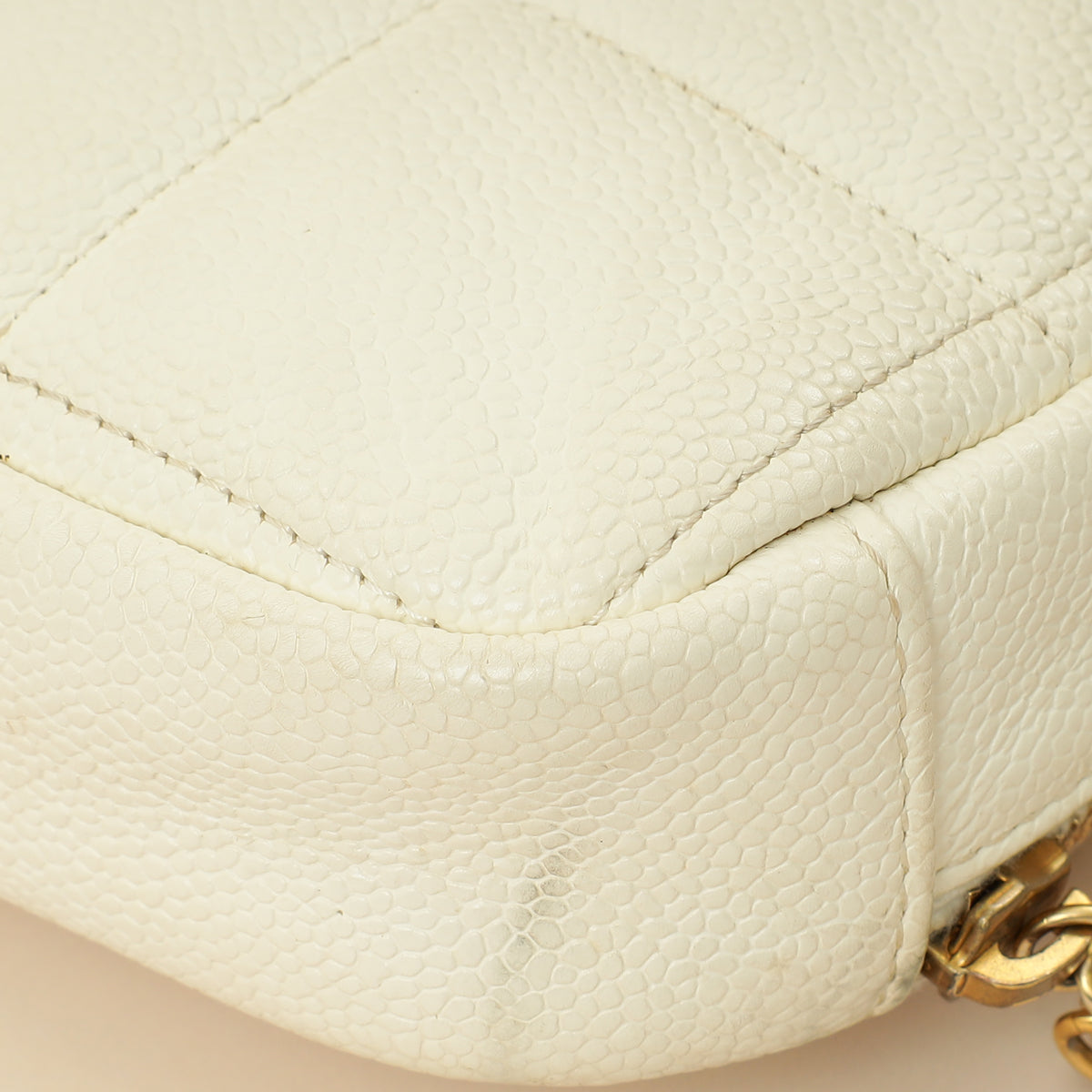 Chanel White CC Diamond Clutch W/ Chain-Chanel-THE CLOSET