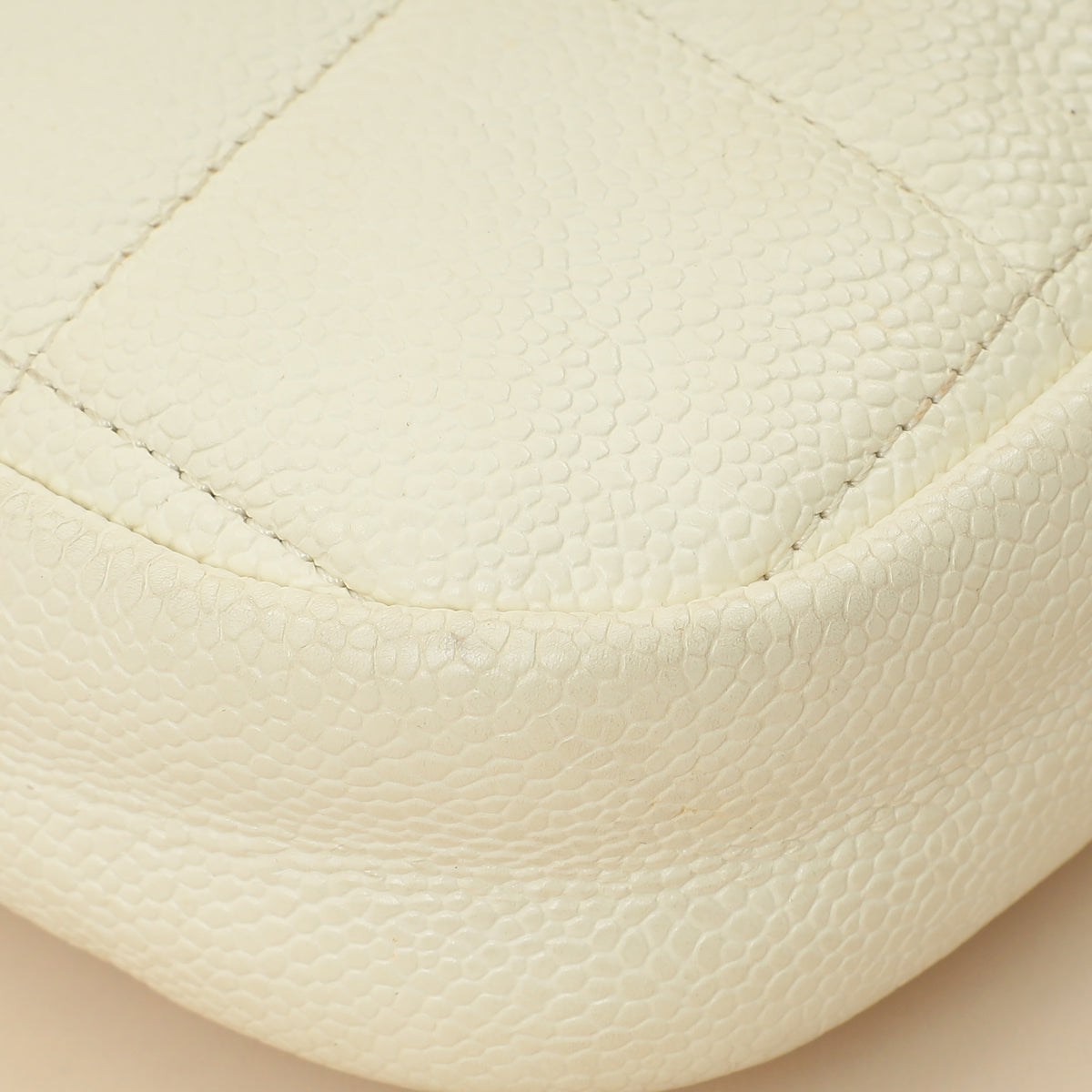 Chanel White CC Diamond Clutch W/ Chain-Chanel-THE CLOSET