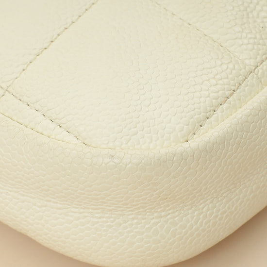 Chanel White CC Diamond Clutch W/ Chain-Chanel-THE CLOSET