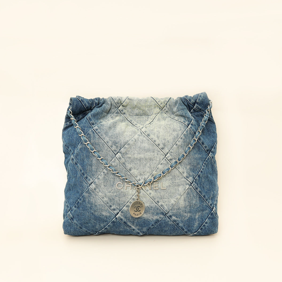 Chanel Blue Denim Chanel 22 Small Bag