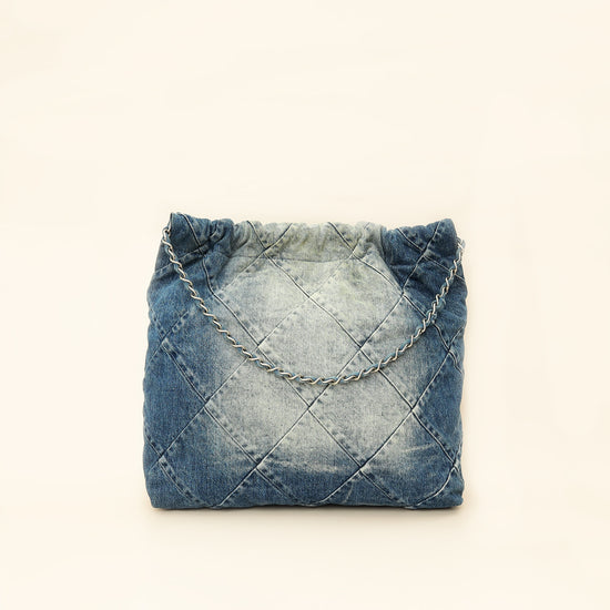 Chanel Blue Denim Chanel 22 Small Bag