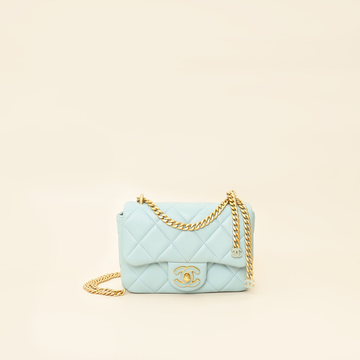 Chanel Light Blue Pending CC Mini Square Flap Bag