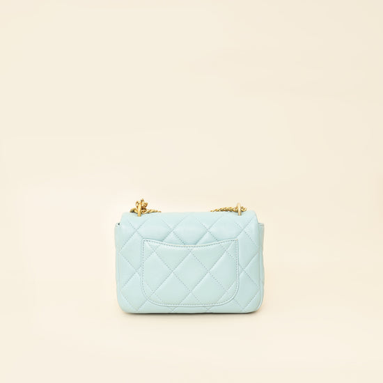 Chanel Light Blue Pending CC Mini Square Flap Bag