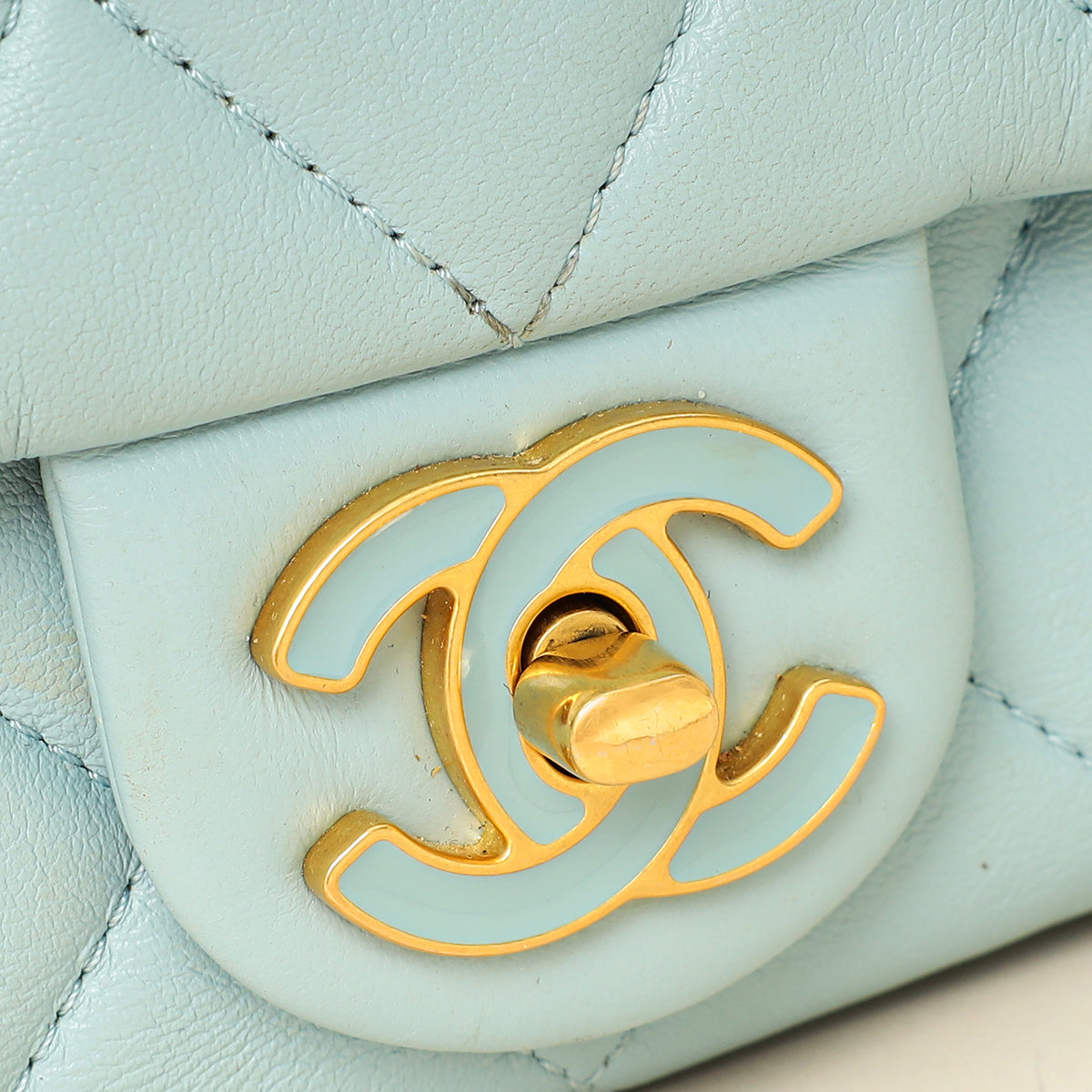 Chanel Light Blue Pending CC Mini Square Flap Bag-Chanel-THE CLOSET