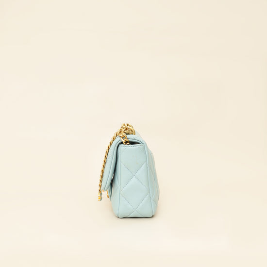 Chanel Light Blue Pending CC Mini Square Flap Bag-Chanel-THE CLOSET