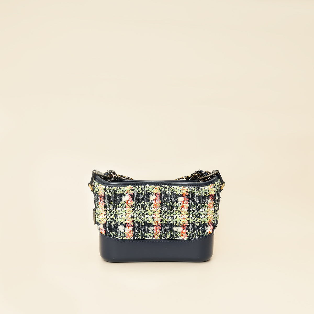 Chanel Navy Multicolor Tweed Gabrielle Hobo Small Bag