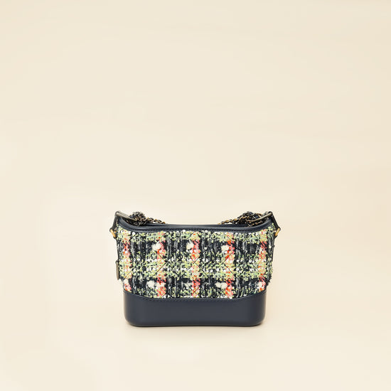 Chanel Navy Multicolor Tweed Gabrielle Hobo Small Bag