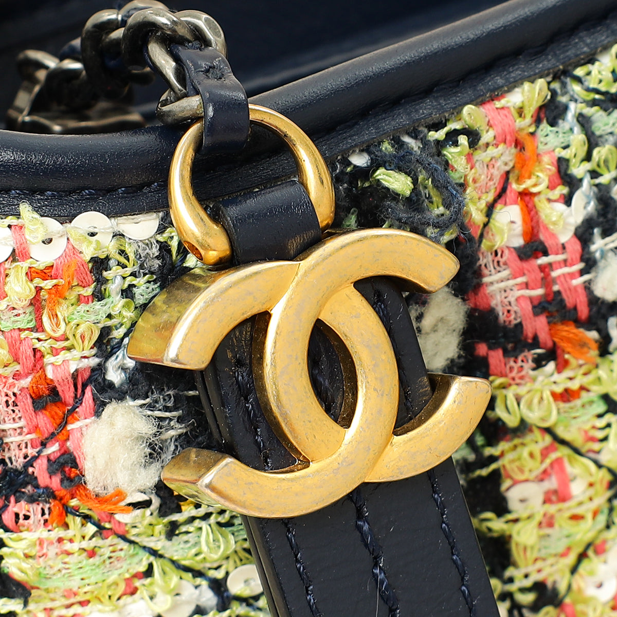 Chanel Navy Multicolor Tweed Gabrielle Hobo Small Bag-Chanel-THE CLOSET