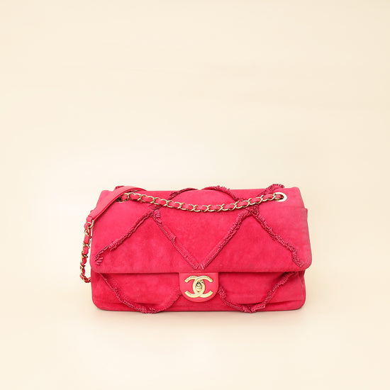 Chanel Fuchsia Diamond Fringe Flap Bag