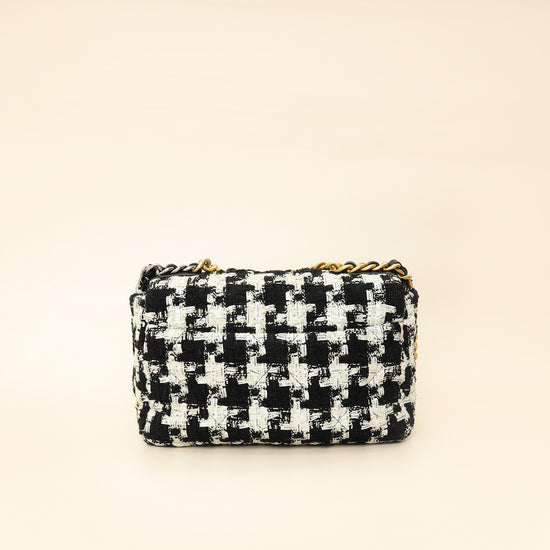 Chanel Bicolor Tweed Ribbon Houndstooth Chanel 19 Small Bag
