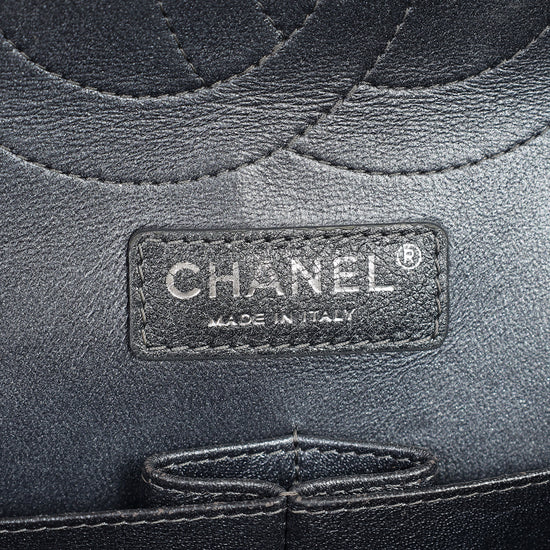 Chanel Metallic Charcoal Classic Double Flap Jumbo Bag