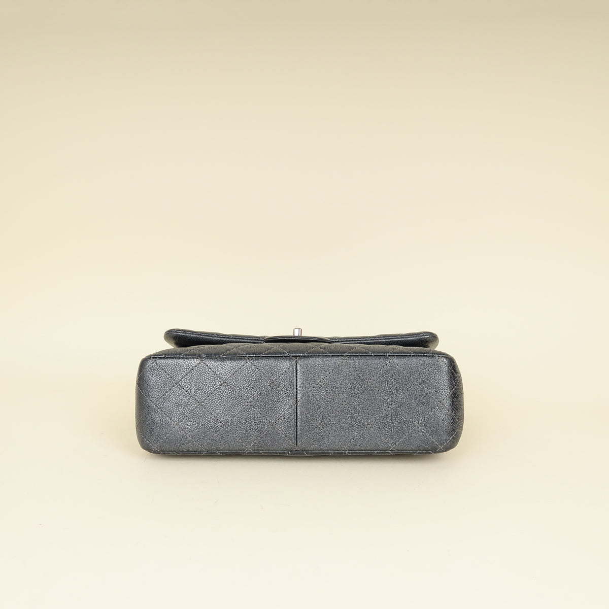 Chanel Metallic Charcoal Classic Double Flap Jumbo Bag