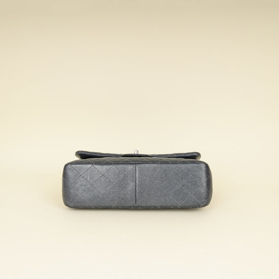 Chanel Metallic Charcoal Classic Double Flap Jumbo Bag