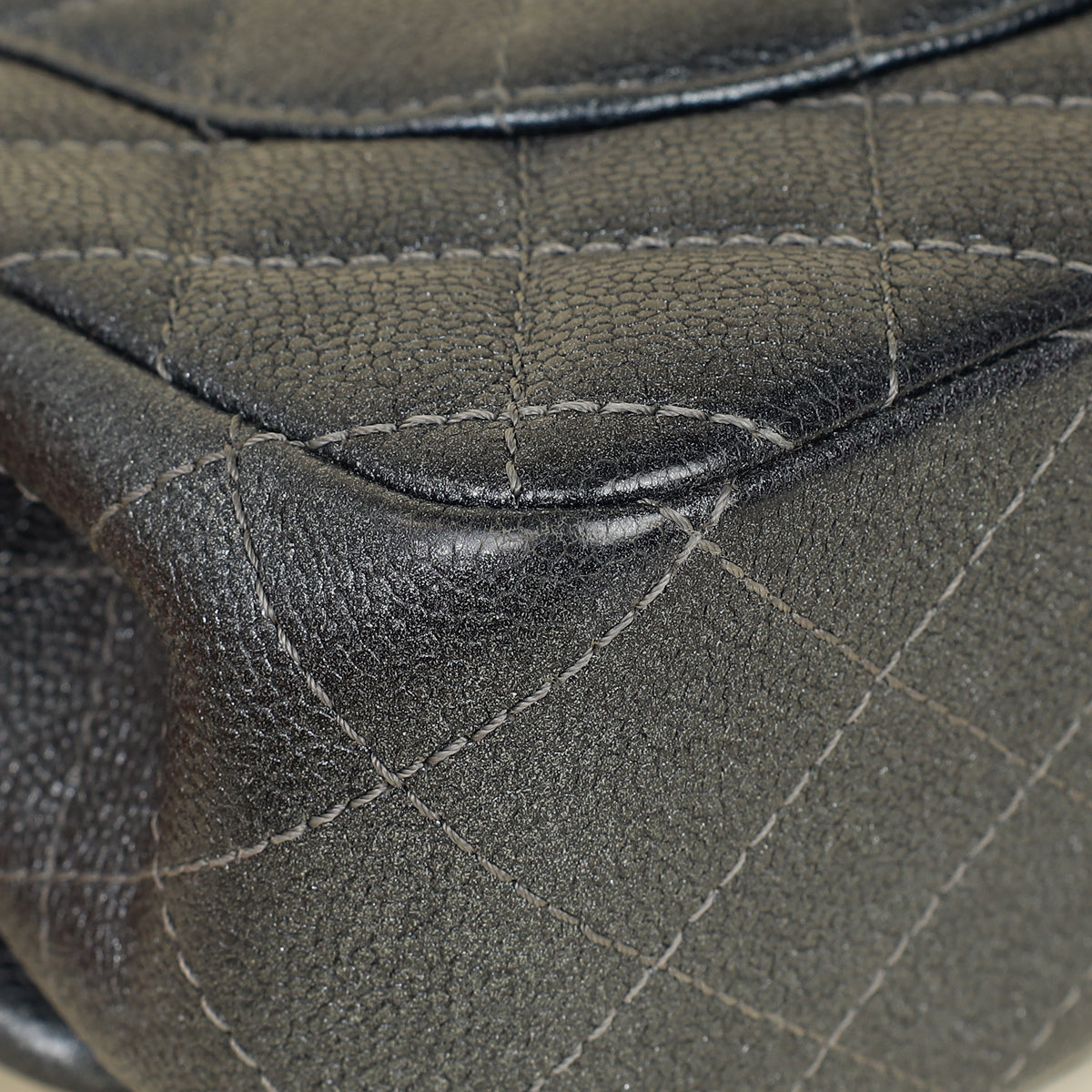 Chanel Metallic Charcoal Classic Double Flap Jumbo Bag