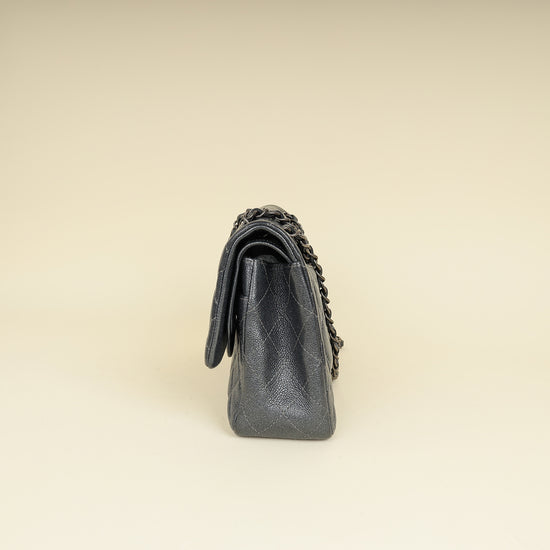 Chanel Metallic Charcoal Classic Double Flap Jumbo Bag