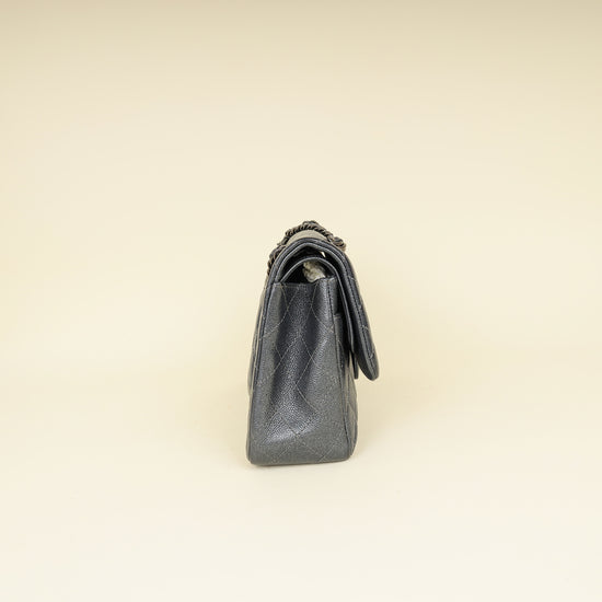 Chanel Metallic Charcoal Classic Double Flap Jumbo Bag