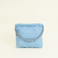 Chanel Blue CC Denim Chanel 22 Small Hobo Bag