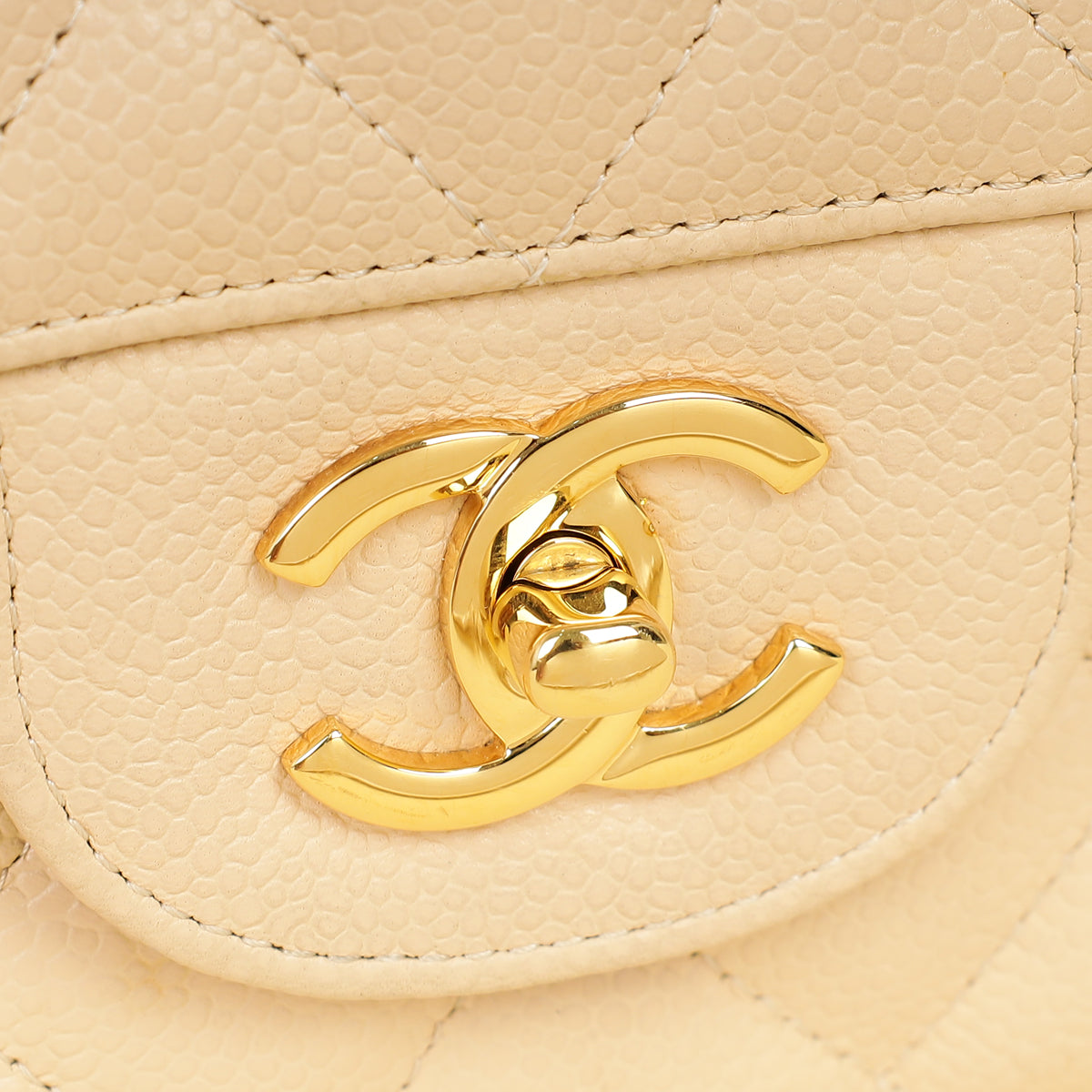 Chanel Beige Classic Double Flap Jumbo Bag