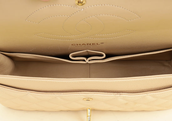 Chanel Beige Classic Double Flap Jumbo Bag