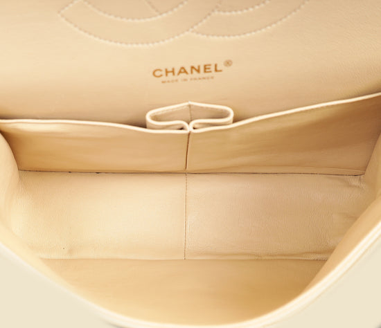 Chanel Beige Classic Double Flap Jumbo Bag