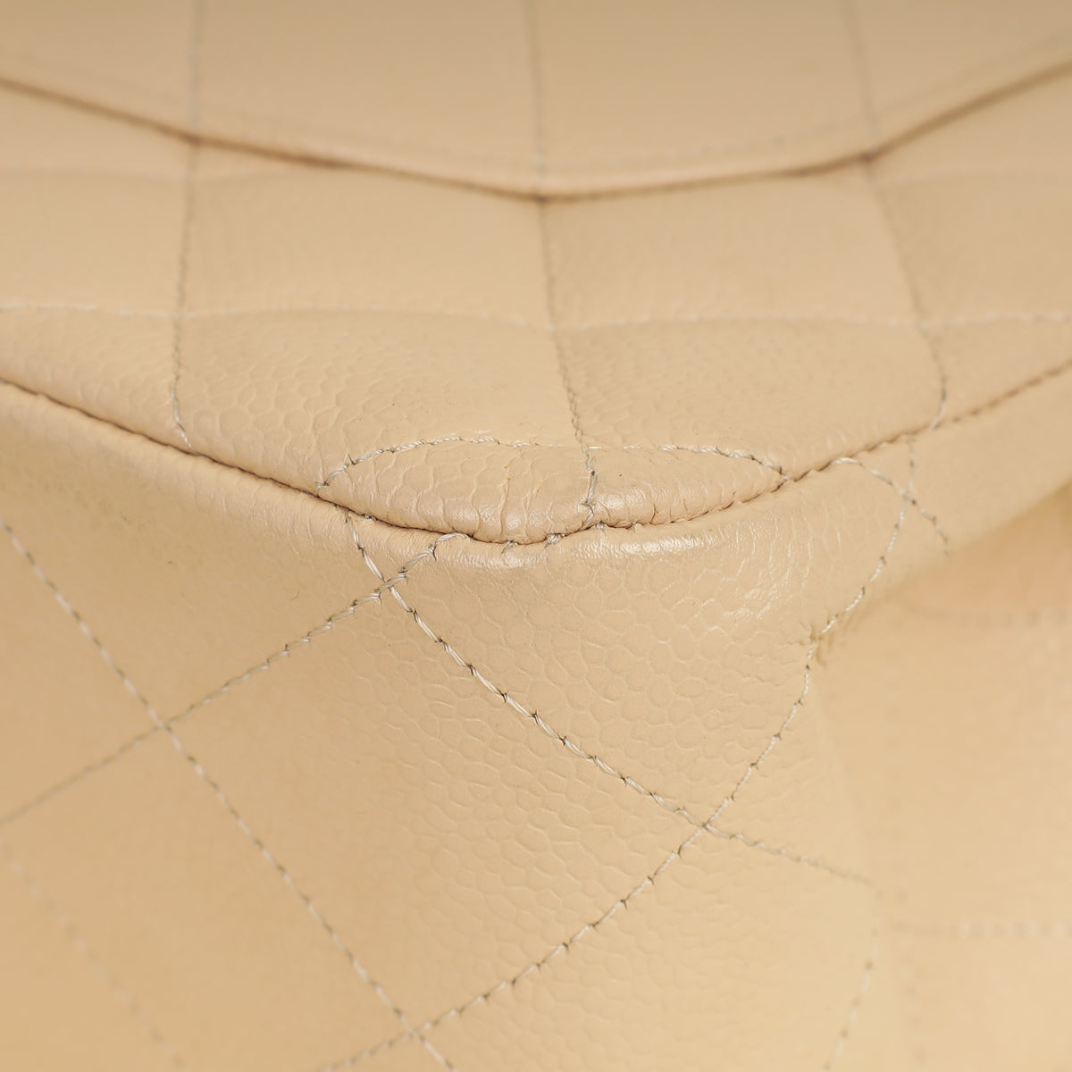 Chanel Beige Classic Double Flap Jumbo Bag