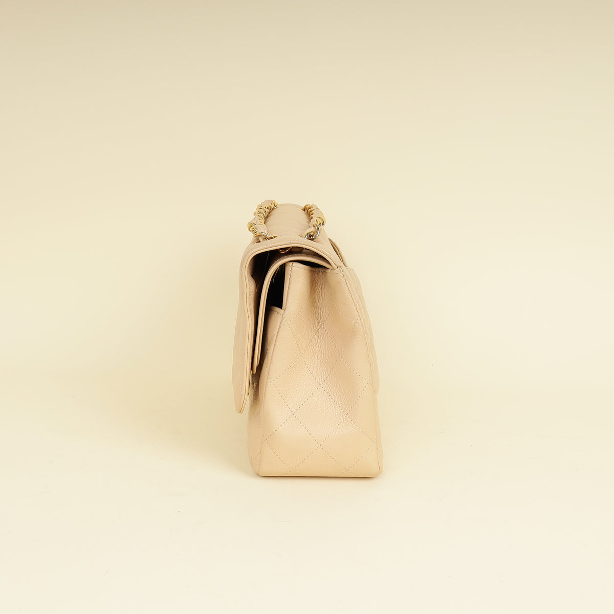 Chanel Beige Classic Double Flap Jumbo Bag